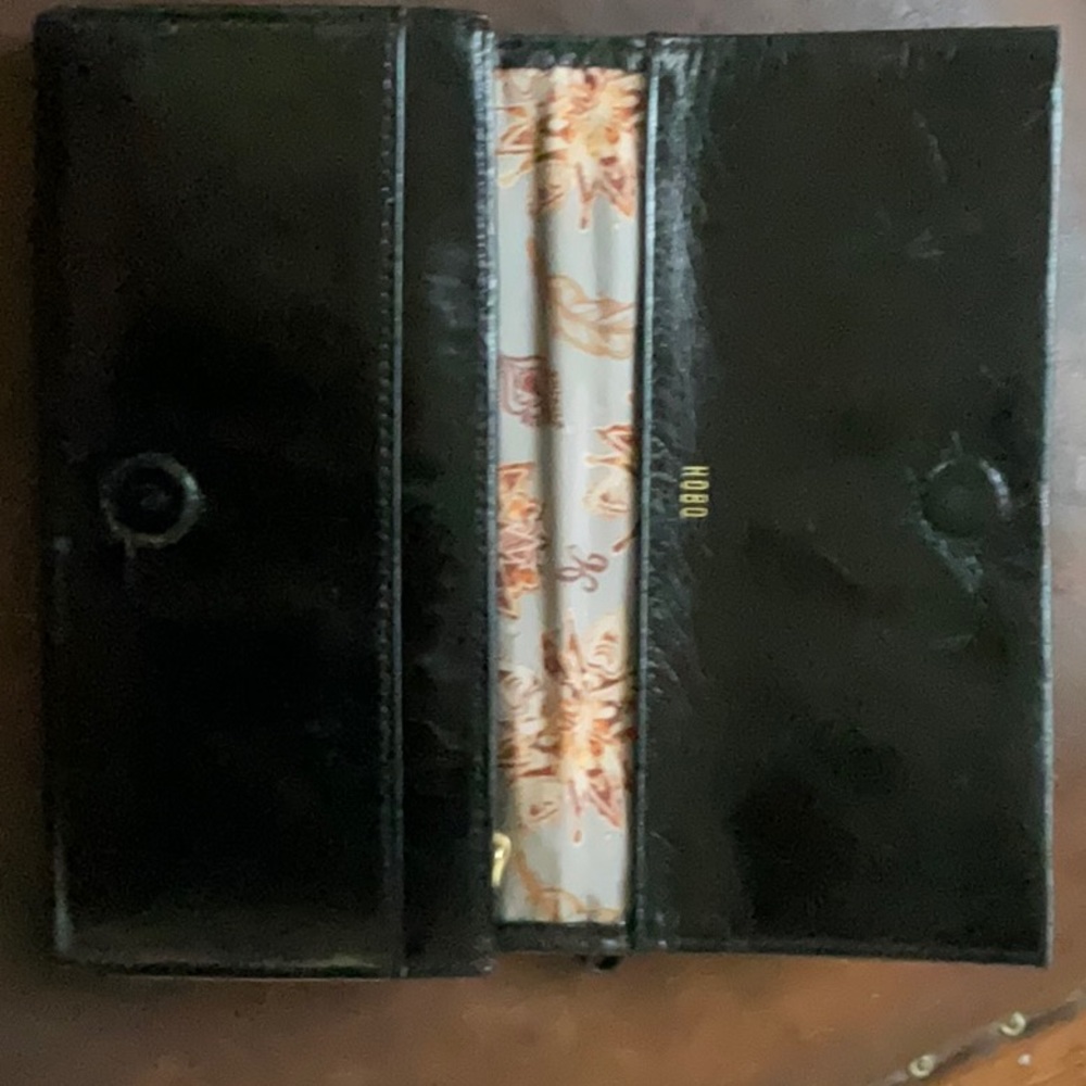 Hobo black leather wallet